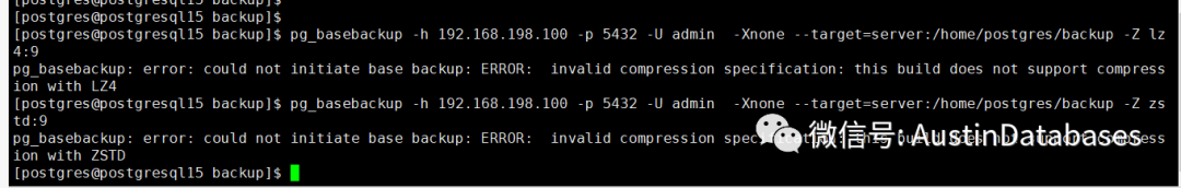 POSTGRESQL 15  pg_basebackup  新功能，LOCAL backup 与  数据强力压缩_java_05