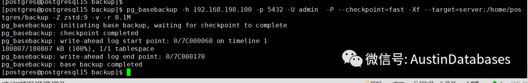 POSTGRESQL 15  pg_basebackup  新功能，LOCAL backup 与  数据强力压缩_数据库_12