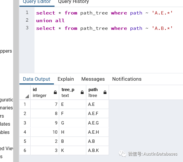 POSTGRESQL  如何存储树形数据 处理树形数据_物化视图_07