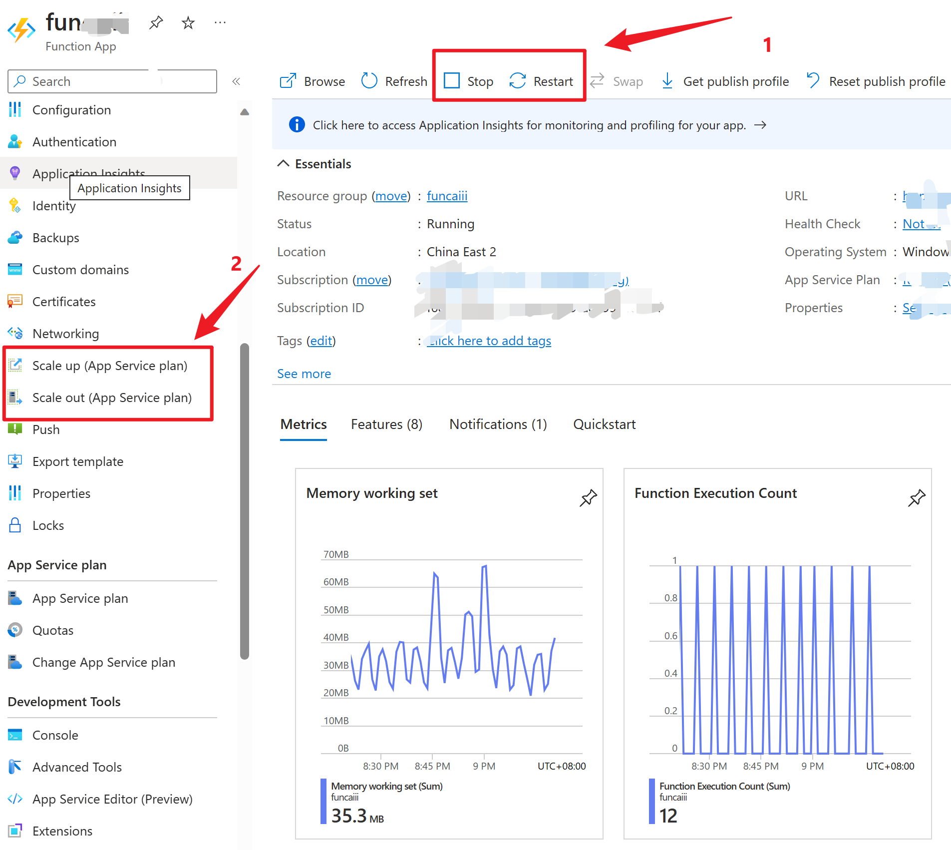 【Azure 应用服务】Azure Function App在部署时候遇见 503 ServiceUnavailable_重启_02