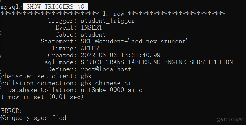 MySQL的视图触发器存储过程 mysql触发器执行顺序_database_02