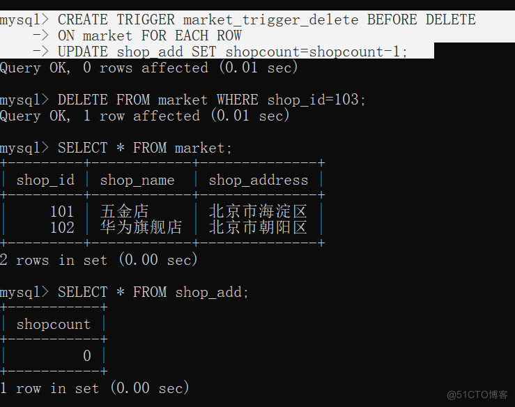 MySQL的视图触发器存储过程 mysql触发器执行顺序_sql_09