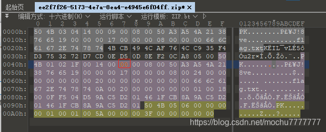 BUUCTF：zip伪加密_十六进制_03