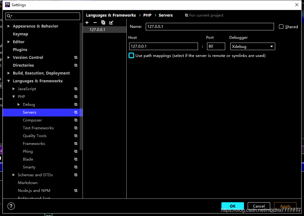 PhpStudy+PhpStorm+XDebug断点调试环境配置_php_07