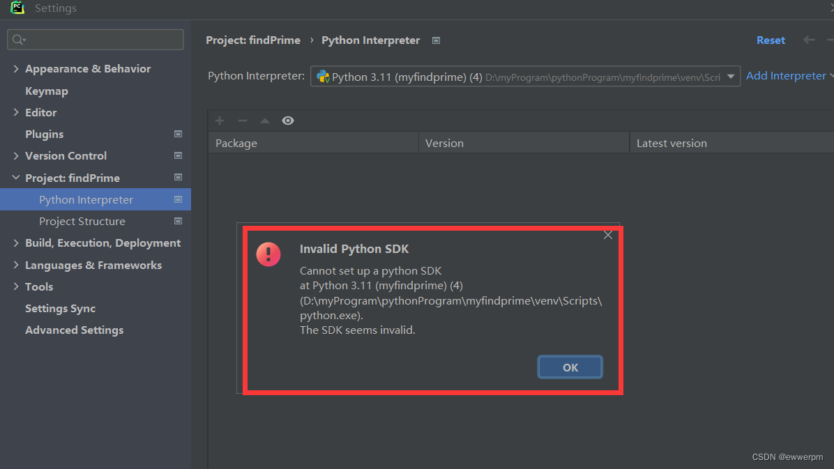 invalid python sdk, pycharm2022不能创建虚拟环境的解决方法_python