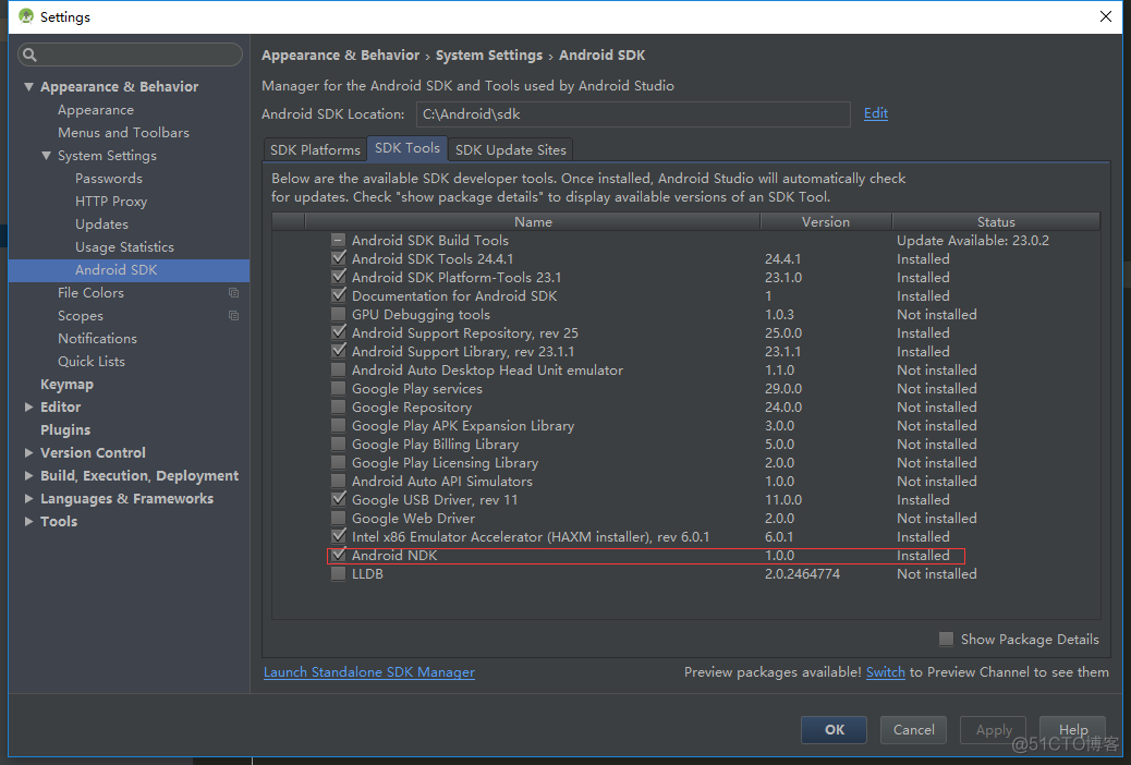 android ndk保存ssl androidstudio ndk_Android