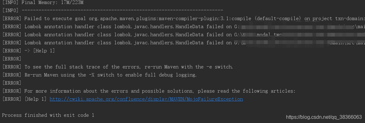 Lombok annotation handler class lombok.javac.handlers.HandleData failed on G_ide