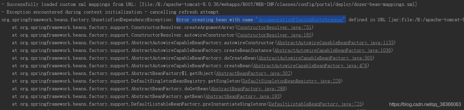 Error creating bean with name 