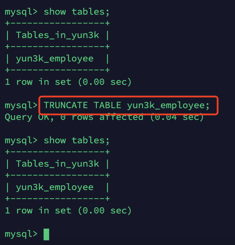 Mysql基础篇（一）之DDL、DML、DQL、DCL_表名_20