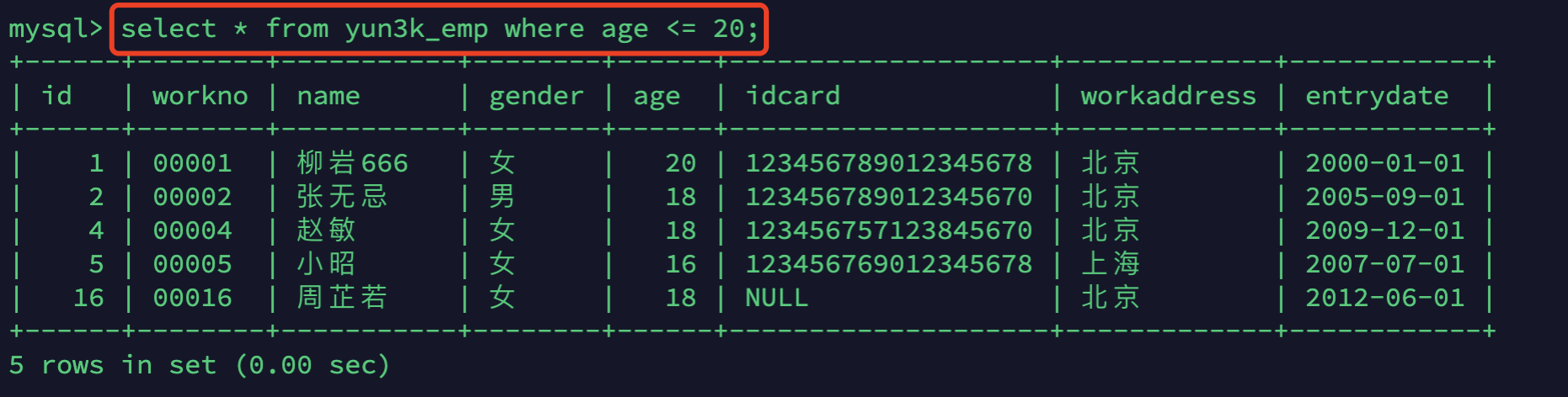 Mysql基础篇（一）之DDL、DML、DQL、DCL_字段_36