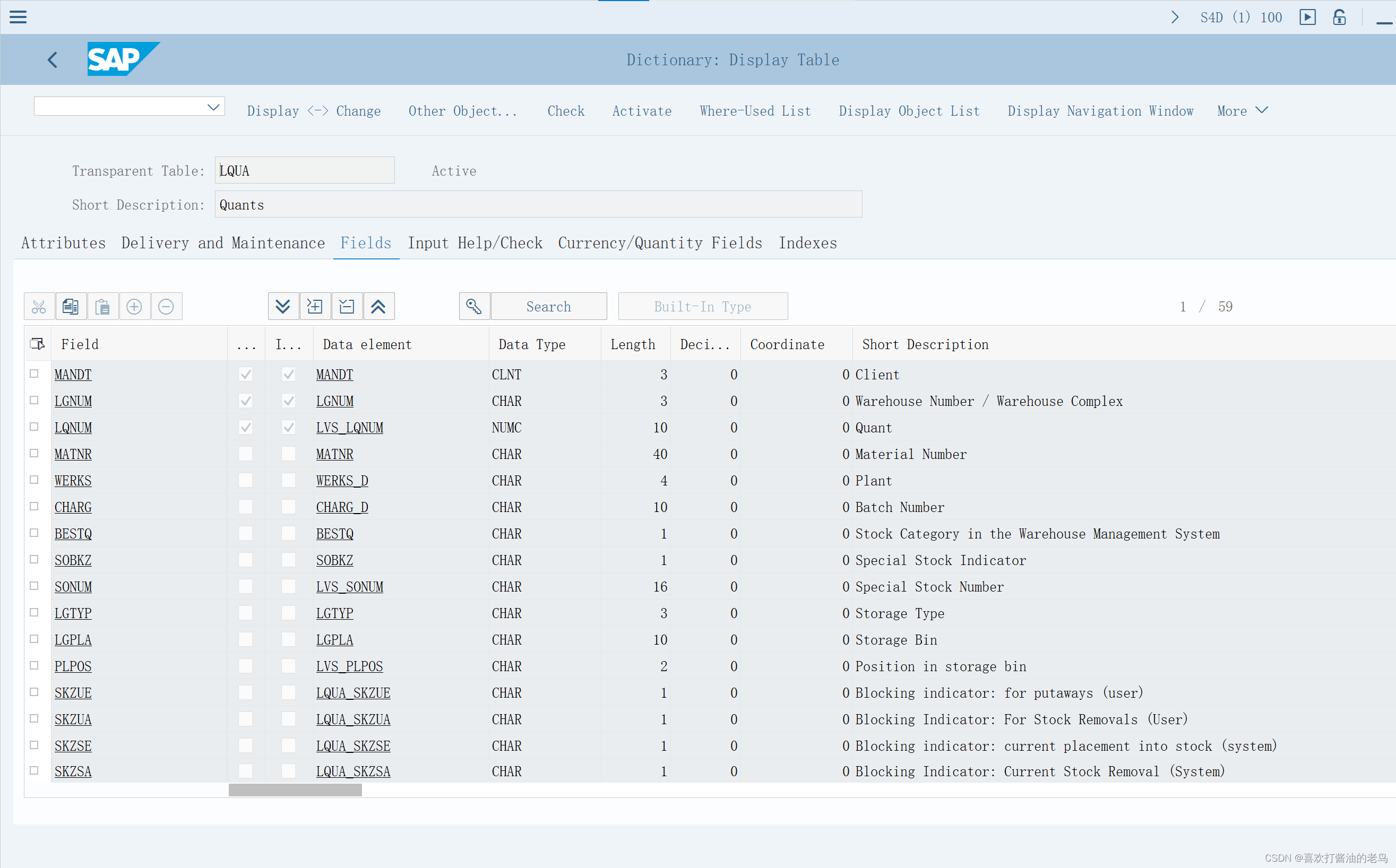 SAP WM 表LQUA里的Storage Location_Storage