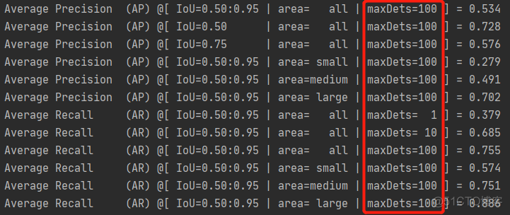 关于COCO数据集评价参数设置_ooc