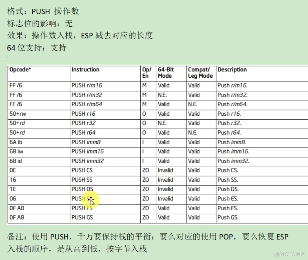 汇编指令--push_汇编