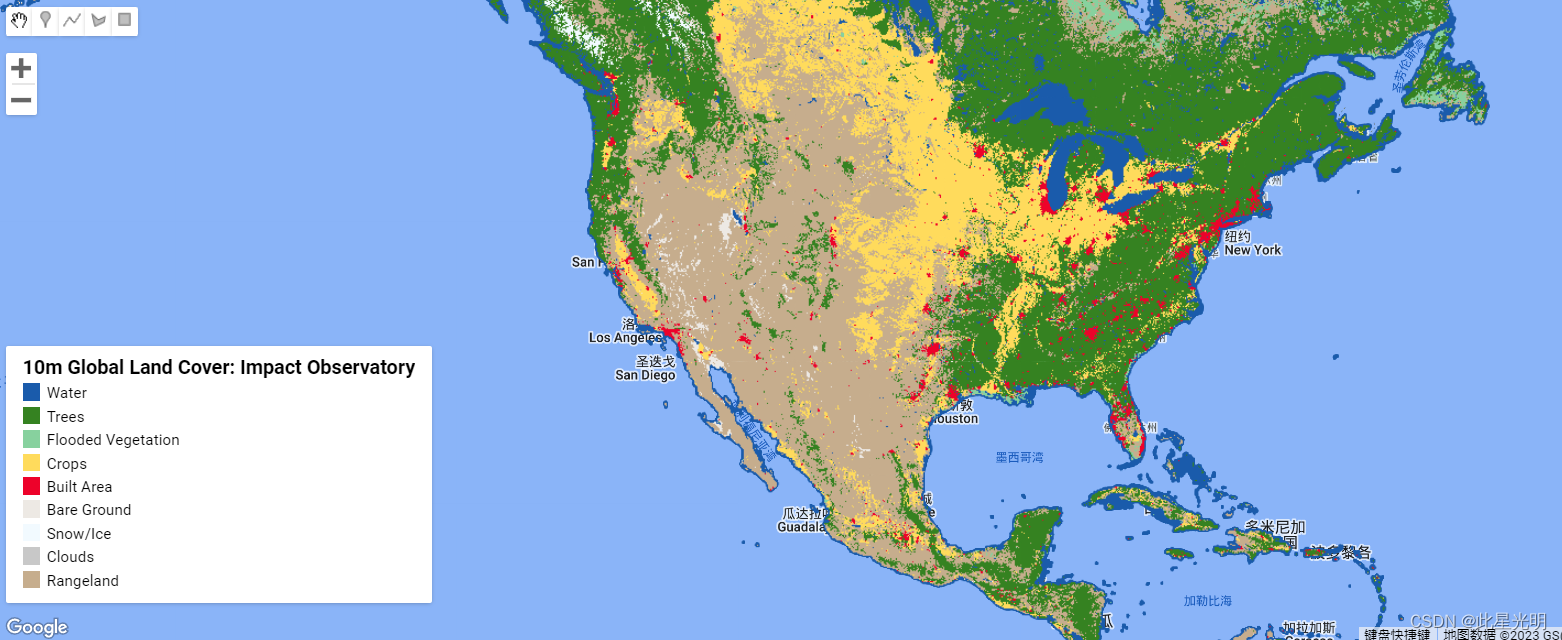 Google Earth Engine（GEE）——ESRI 10m年度土地利用土地覆盖（2017-2021）_土地分类_02