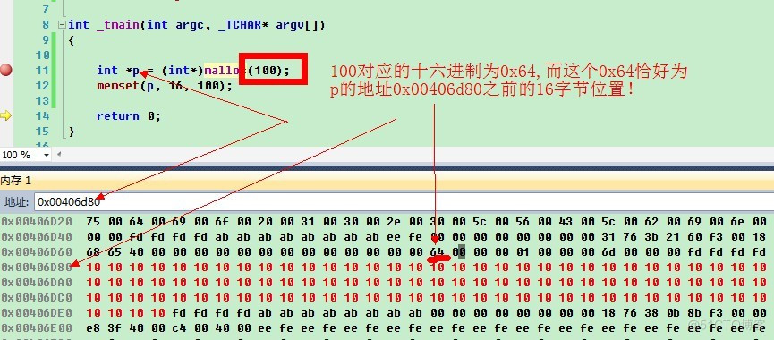 android malloc分配内存空间 malloc分配内存原理_十六进制_02