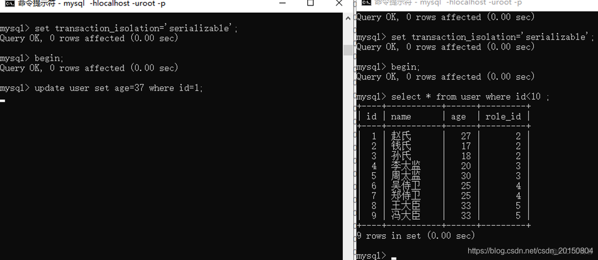 MySQL隔离级别并发对比 mysql隔离级别对应的问题_不可重复读_09