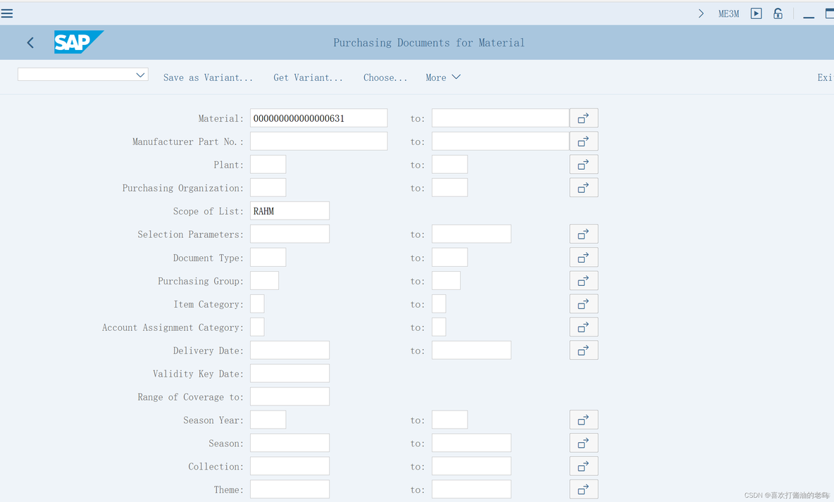 SAP MM 采购报表ME2M和ME3M_ME3M_07