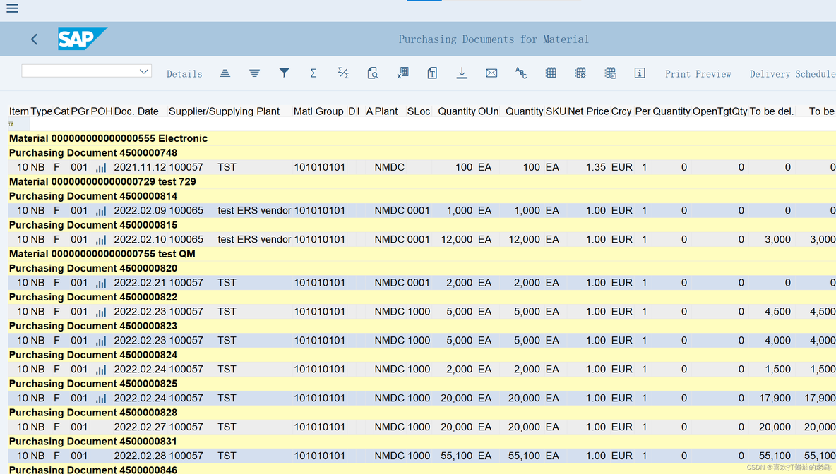 SAP MM以ALV格式显示采购报表_List_03