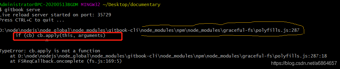 gitbook 常见问题解决 gitbook: command not found node、if (cb) cb.apply(this, arguments)、gitbook导出html无法跳转_npm_02