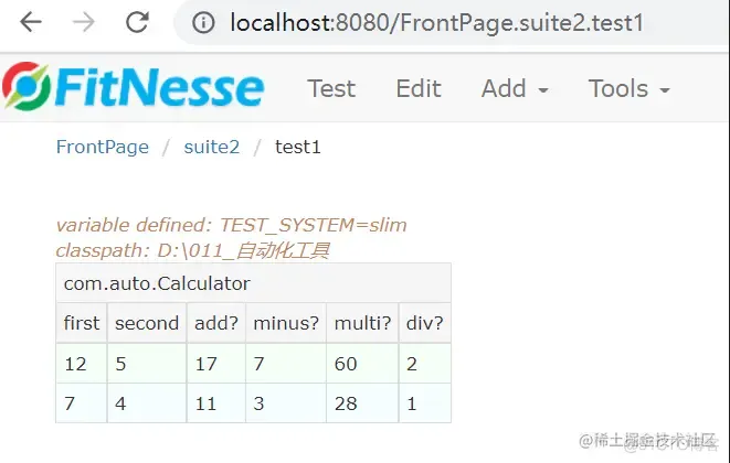 自动化测试工具——Fitnesse_用例_11