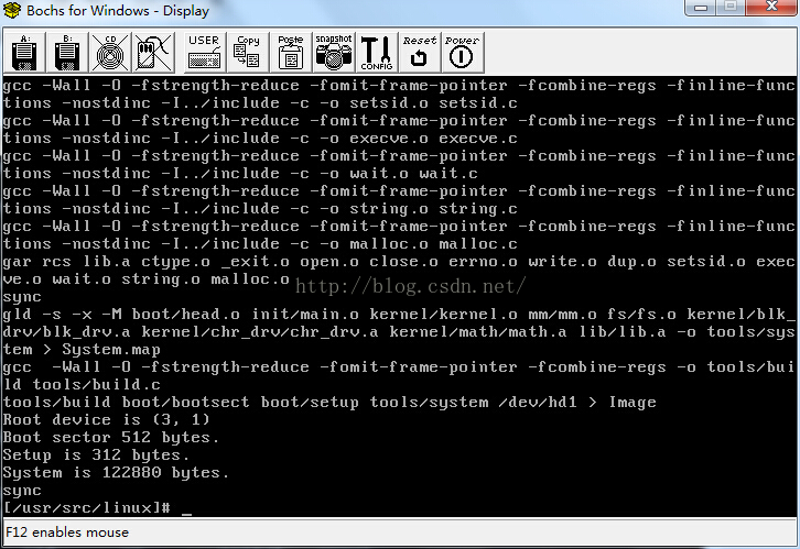 Windows下用Bochs编译运行Linux-0.11_操作系统_09
