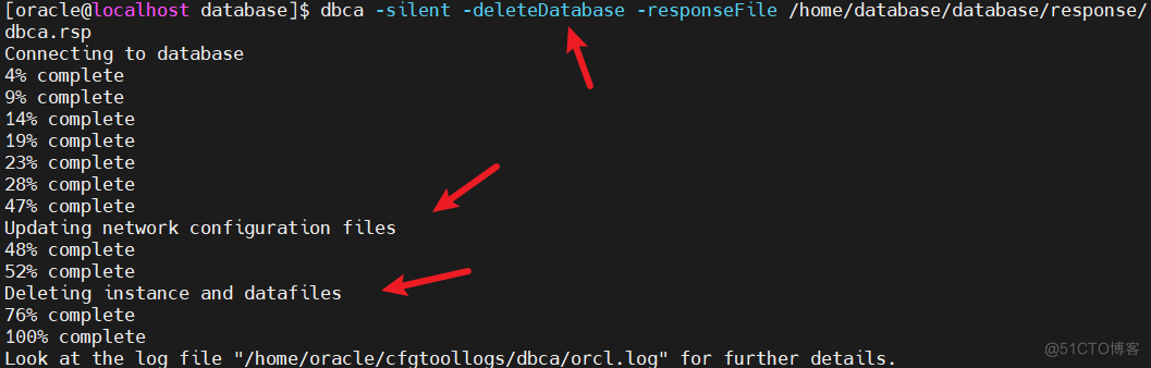 CentOS 7 静默删除Oracle 11G_删除数据库