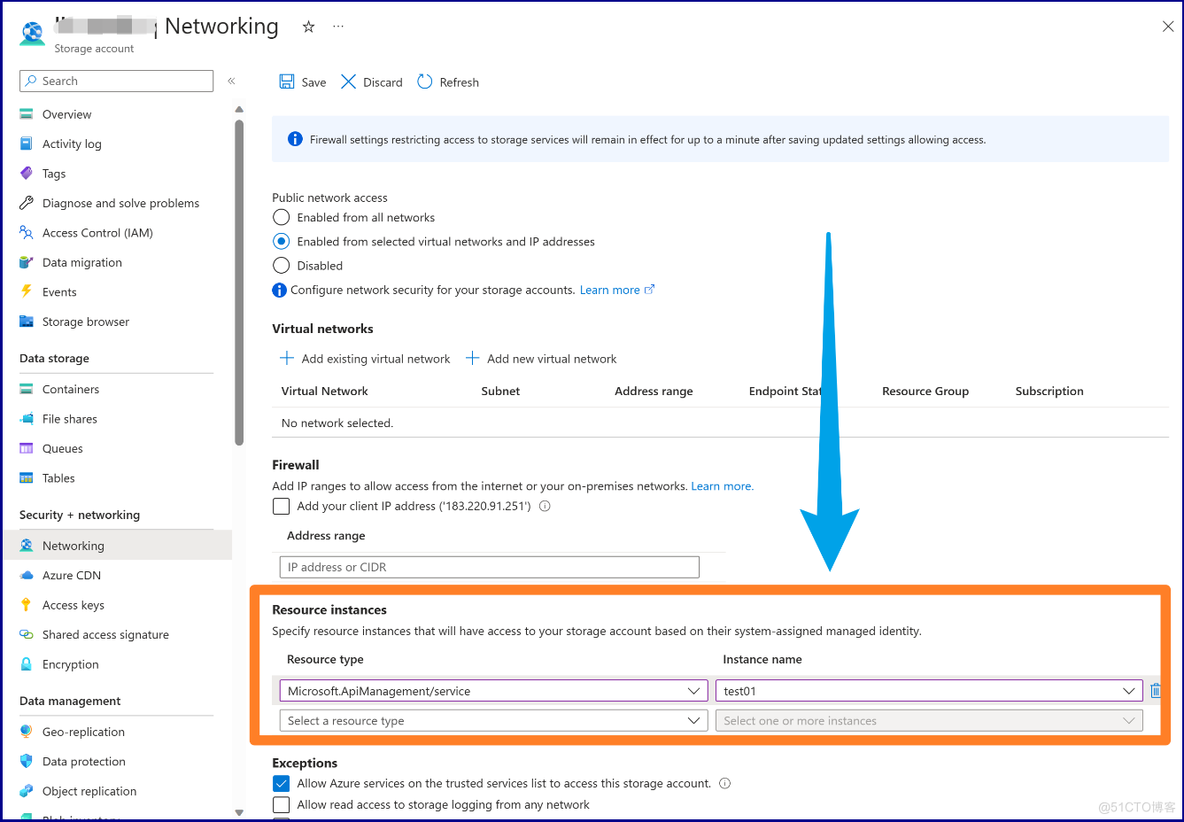 【Azure API Management】实现在API Management服务中使用MI(管理标识 Managed Identity)访问启用防火墙的Storage Account_Storage_03