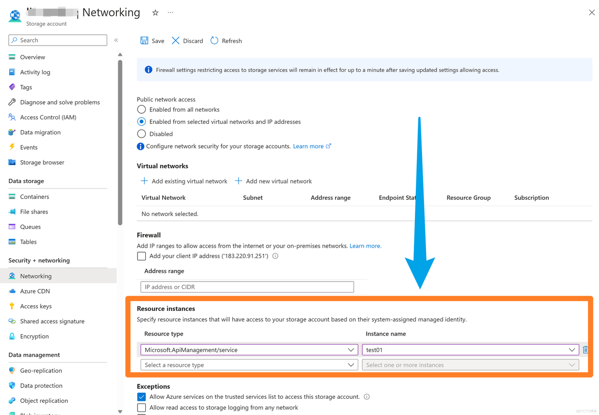 【Azure API Management】实现在API Management服务中使用MI(管理标识 Managed Identity)访问启用防火墙的Storage Account_IP