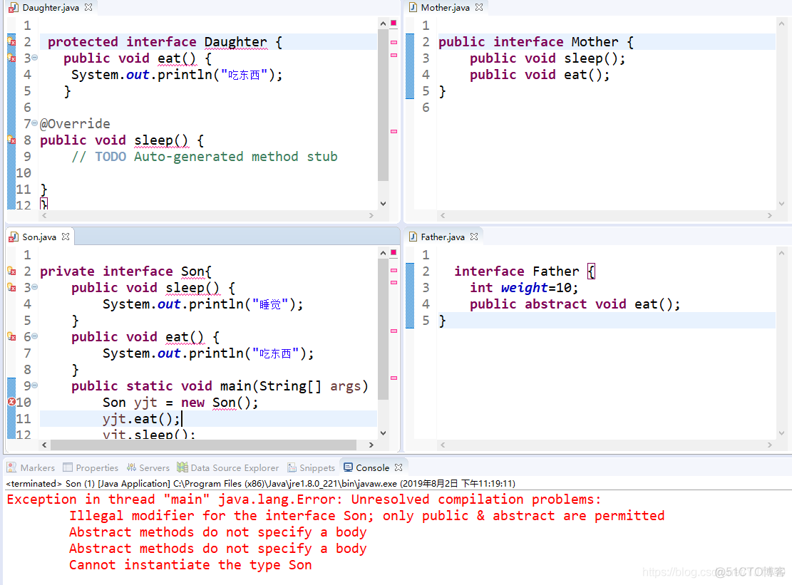 java 接口怎么写方法体 java中接口的方法_System