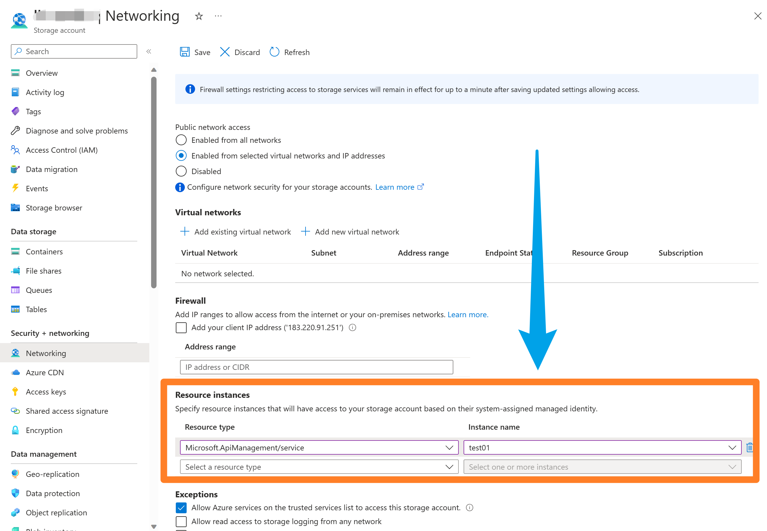 【Azure API Management】实现在API Management服务中使用MI(管理标识 Managed Identity)访问启用防火墙的Storage Account_ci