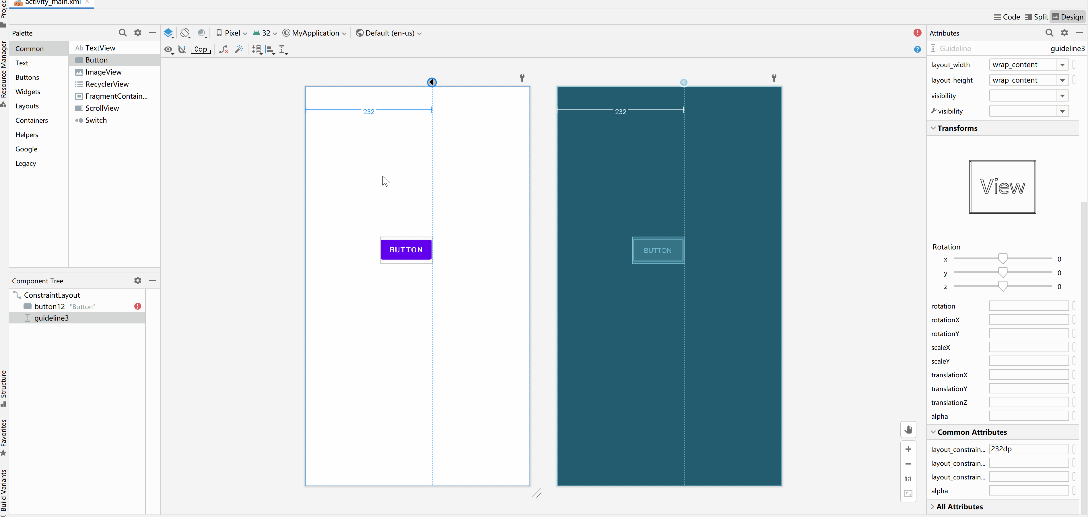 Android 约束布局水平居中 android约束布局所有属性详解_约束布局_23