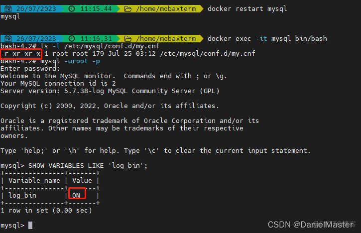 mysql: [Warning] World-writable config file ‘/etc/mysql/conf.d/my.cnf‘ is ignored._Docker_04