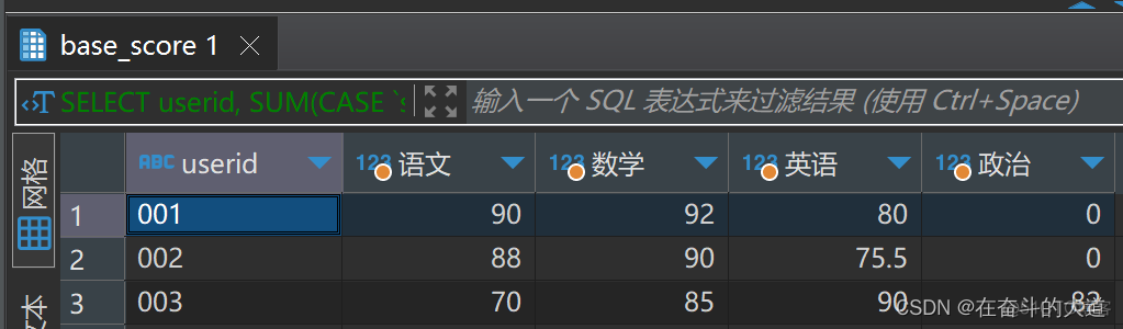 mysql 一行数据转json mysql查询结果行转列_行转列