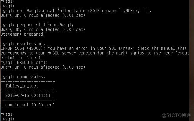 mysql CREATE TABLE 表名动态 mysql动态表名_数据库