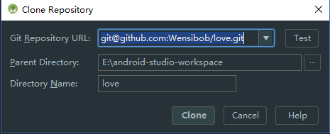 Android studio中打开git android studio git配置_android studio