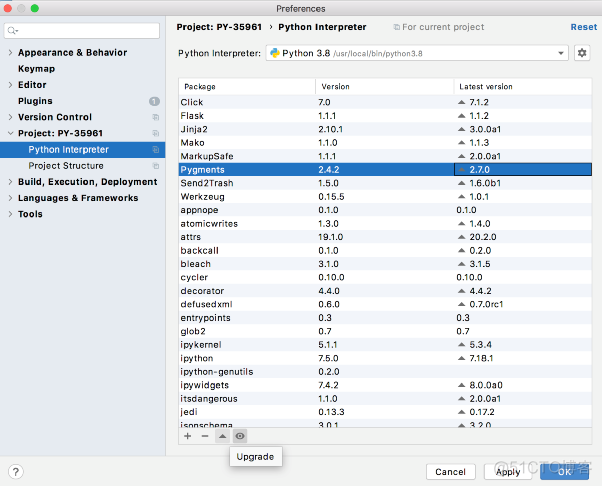 pycharm升级python版本 pycharm怎么升级python_pycharm_18