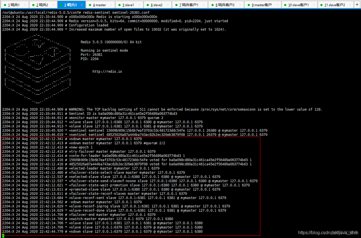 redis6主从哨兵模式搭建 redis哨兵_配置文件_16