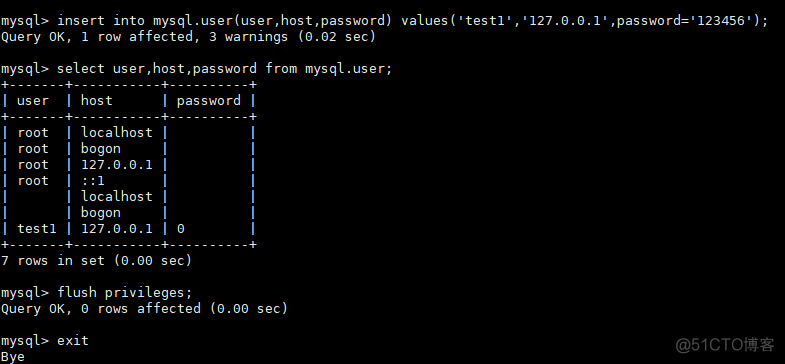 mysql登录其他用户拒绝登录 mysql登录后的设置操作_数据库_05