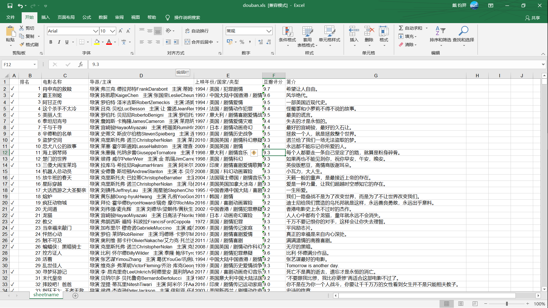 Python爬虫豆瓣电影top100 python爬虫豆瓣电影top250结果表格_List_05