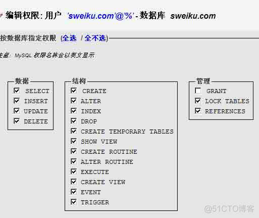 mysql 用户权限管理 mysql admin权限_php_04