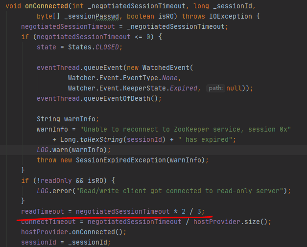 java zookeeper 调试时 超时 zookeeper会话超时时间_客户端_02