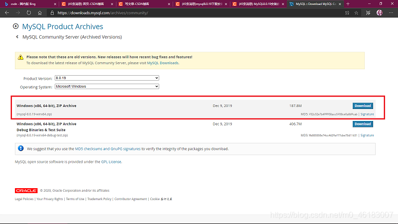 mysql下载安装教程w10 mysql下载安装教程8.0.19_mysql下载安装教程w10