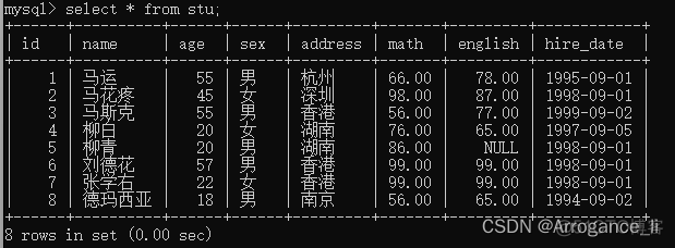 mysql创建一张学生表 mysql怎么创建一个学生表_mysql创建一张学生表_04