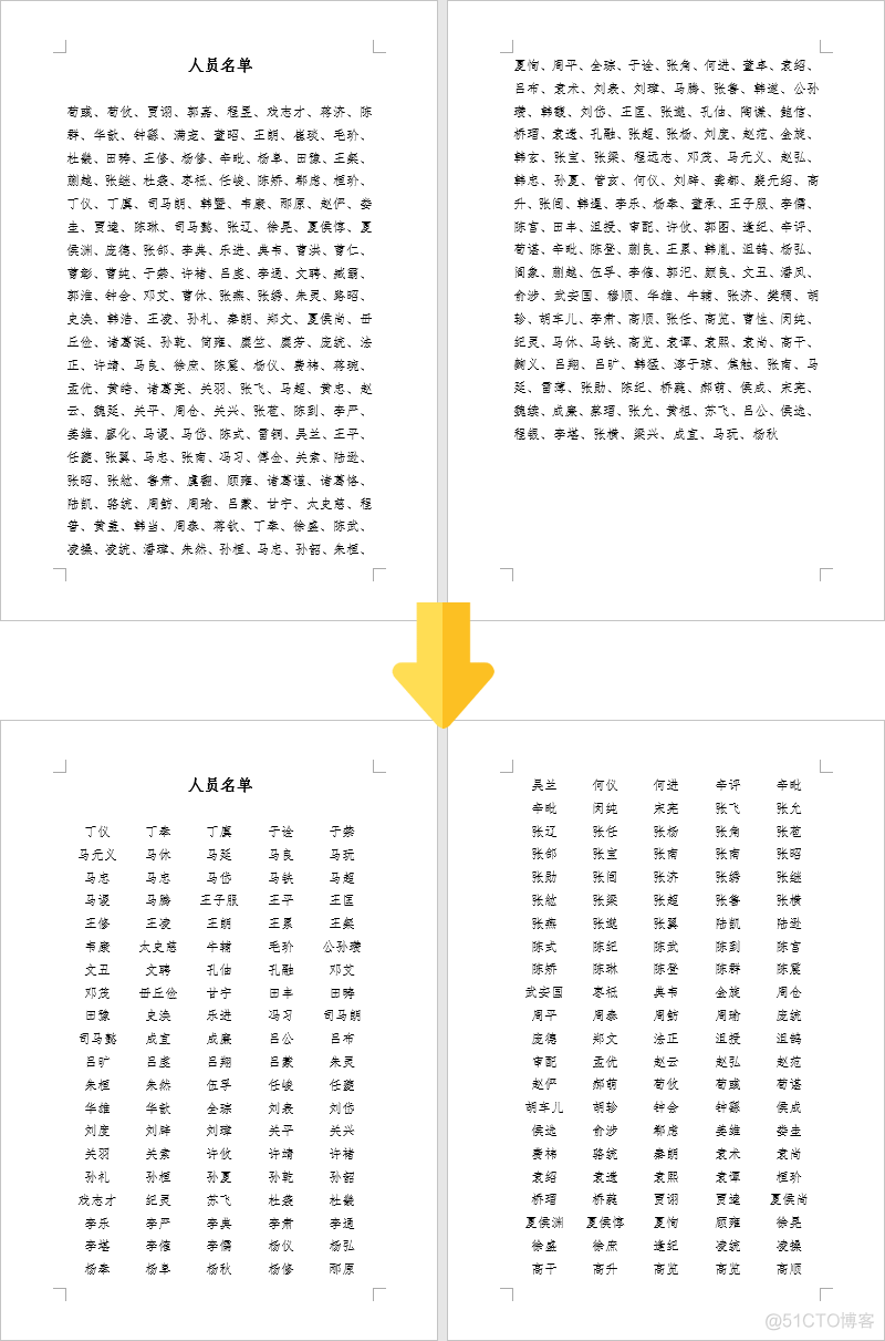 Word——人员名单排版_右键