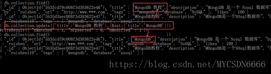 collection mongodb 信息 mongodb collection数量_文档更新