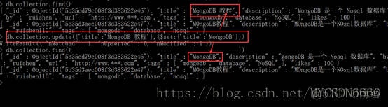 collection mongodb 信息 mongodb collection数量_文档更新