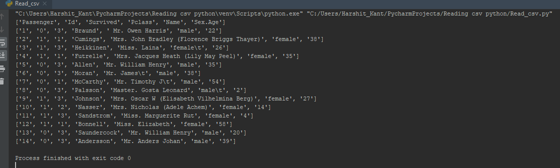 python 读取csv文件 打印表头 python中如何读取csv文件_CSV