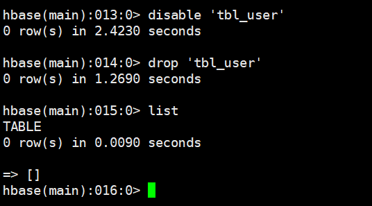 hbase shell 修改表 hbase shell常用命令_大数据_15