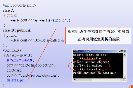 C++中基类和派生类的析构函数_构造函数