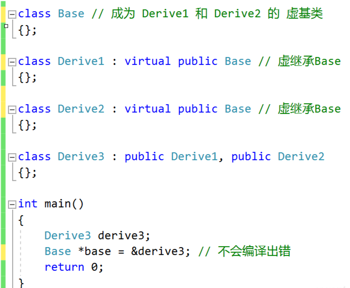 C++中的语法知识虚继承和虚基类_虚继承